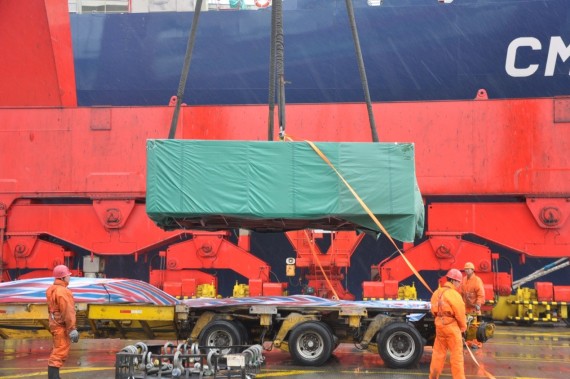 The last batch of dummy conductor (out of three) for ITER is lifted on board the ship which is due to arrive in France early June. The last batch of dummy conductor (out of three) for ITER is lifted on board the ship which is due to arrive in France early June.